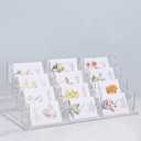 Business Acrylic Card Holder Display for Desk, 12 Slots 4 Tiers Multiple-Clear Acrylic Business Card Stand Set, Holds Approximately 600 Cards