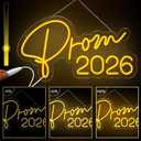 Rossesay Prom 2026 LED Neon Sign 20 x 10.6 Inch Graduation Party Decorations Congrats Graduate Lighted Wall Art Prom 2026 Congratulations Sign for Birthday Wedding Graduation Party Gift Wall Decor