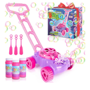 ArtCreativity Bubble Lawn Mower for Toddlers 1-3, Kids Bubble Machine for 1-Year-Old Girl Gifts, Summer Outdoor Push Gardening Toys for Kids Age 1 2 3+ Birthday Gifts for Preschool Girls