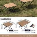 iClimb Ultralight Compact Camping Folding Table with Carry Bag (Nature - L)