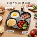 Cast Iron Egg Frying Pan 4 Hole, Omelette Pancake Pan, Fast Breakfast Pan for Eggs Pancakes Plett Crepes, Suitable for Gas Stove & Induction Cookware, Naturally Nonstick with Seasoning, 7.5inch