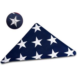 DANF Memorial American Flag 5x9.5 ft Burial Flag 100% Heavy Duty Cotton for Veteran,Embroidered Stars, Sewn Stripes,Brass Grommets US USA Military Flags for Display Case DANF Memorial American Flag 5x9.5 ft Burial Flag 100% Heavy Duty Cotton for Veteran,Embroidered Stars, Sewn Stripes,Brass Grommets US USA Military Flags for Display Case