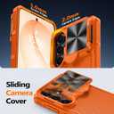 Magnetic for Samsung Galaxy S26 Case,[Slide Camera Cover][Kickstand][Compatible with Magsafe][Kickstand][Military Grade Protection] Shockproof Rugged Case for Galaxy S26, Orange