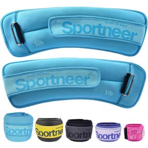 Sportneer Ankle Weights 5 LBS 1 Pair Wrist Leg Arm Weights for Women Men Kids Child with Adjustable Straps, Strength Weighted for Jogging Running Walking Fitness Gym Workout