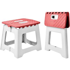 Todetana Folding Step Stool for Kids, Collapsible Step Stool for Family Use, Non Slipping Portable Travel Stool (Red, 10 Inches)