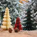 3 Pcs Honeycomb Christmas Tree, 3D Paper Trees Table Centerpiece, 8.7-10 Inches Christmas Tree Home Decoration Indoors Christmas Decorations Xmas Party Holiday Decor