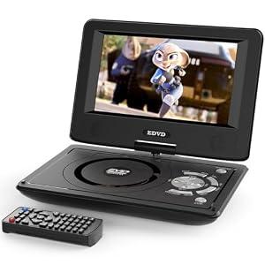 11.5" Portable DVD Player for Kids and Car, 9.5" Swivel HD Screen with 4-6 Hours Built-in Battery, Support Sync Screen to TV, Support SD Card/ USB/ Multiple Disc Formats (Black)