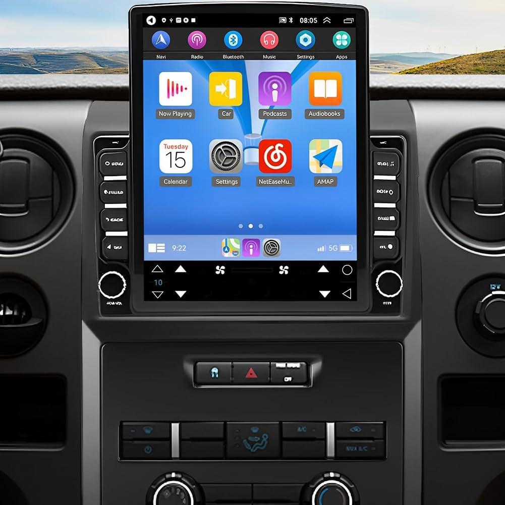 9.7 Inch Android 13 Car Stereo for Ford F150 2009-2014 Double Din IPS Touchscreen Car Radio Receiver w/Wireless Carplay Android Auto Built-in WiFi GPS Navigation Bluetooth SWC AHD Backup Camera, 2+32G