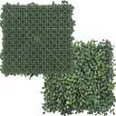 Artificial Grass Wall Panels, 10"x 10"(12P) Faux Boxwood Panels for Outdoor Indoor Green Grass Wall Decor, Party Wedding Garden Fence Decorations