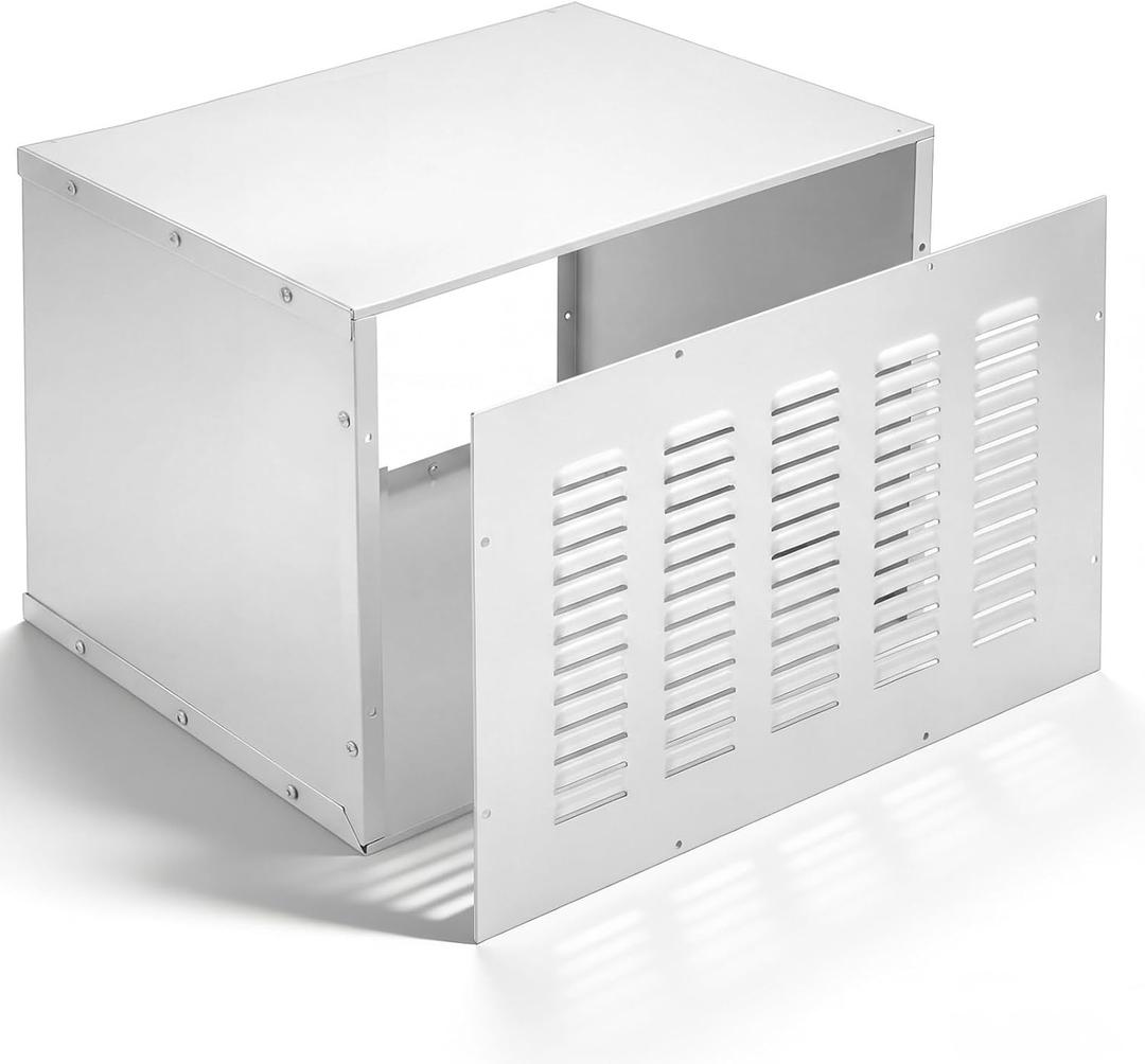 Geelin 26" X 16" Wall Sleeve with Exterior Ventilation Grille Includes Condensate Drain Kit, Insulated Metal Sleeve Packaged Terminal Air Conditioner Compatible with PTAC and PTHP