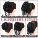 5 PCS Messy Bun Hair Piece for Women Scrunchies Ponytail Extension with Elastic Rubber Band Hair Pieces for Updos Fake Hair Buns Hair Piece Accessories Set for Women (White Blonde)