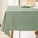 AUSSPVOCT Textured Tablecloth Rectangle 60x120 Water Resistant Spill-Proof Wipeable Table Cloth Wrinkle Free Fabric Dining Table Cover for Birthday Party Farmhouse Spring Kitchen Tablecloths (Sage Green)