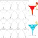 Qeirudu 12 oz Clear Plastic Margarita Glasses, 21 Pack Unbreakable Cocktail Cups Shatterproof Party Cups for Wine, Martini, Champagne