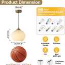 Vintage Ribbed Glass Pendant Light Brushed Gold Globe Hanging Lights Kitchen Island Antique Brass Pendant Light Small Striped Glass Ceiling Light Mid Century Round Hanging Light Fixtures, Gold-Small-Round-C