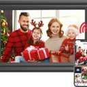 SAMMIX Digital Picture Frame 10.1 Inch Photo Frame Electronic, IPS HD Touch Screen 16GB Smart Frame, Slideshow, Auto-Rotate, Easy Setup to Send Pictures and Video with Uhale App (Ebony Black AW102)