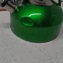 Cabilock 2L Stainless Steel Whistling Tea Kettle for Stove Top, Green Stovetop Kettle with Ergonomic Handle, Loud Whistle, Compatible with Gas and Induction Cookers