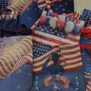 Ctosree 24 Pcs 4th of July Gift Bags Bulk Patriotic Memorial Independence Day Celebration-red White Blue Non Woven Tote with Handle