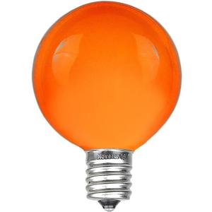 Novelty Lights 25 Pack G40 Orange Outdoor Globe Bulbs, Light Bulbs Glass Incandescent Bulbs with 3000 Hour Lifespan, Globe String Lights Replacement Bulbs