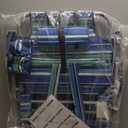 Beach Chairs for Adults Heavy Duty, Compact Portable Lay Flat Folding Chair with Backpack Straps and Large Cooler Pouch, Support to 350LBS (Stripes_Blue&Cyan)