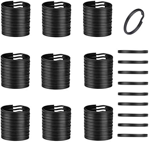 100pcs 15mm Key Ring Keychain Metal Black Round Split Key Chains Rings Connectors for Home Car Dog Tag Office Ornaments Keys Attachment