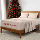 Mellanni Extra Deep Queen Sheets - 4 PC Iconic Collection Bedding - Hotel Luxury, Ultra Soft, Cooling Bed Sheets - Wrinkle, Fade, Stain Resistant (Queen, Beige)