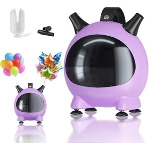 Balloon Pump Electric, Portable Balloons Inflator Air Pump Dual Nozzle, 110V Small Electric Balloons Blower Machine Corded, 600W for Latex Foil Balloon Arch Garland Party Decorations Supplies (Light Purple)