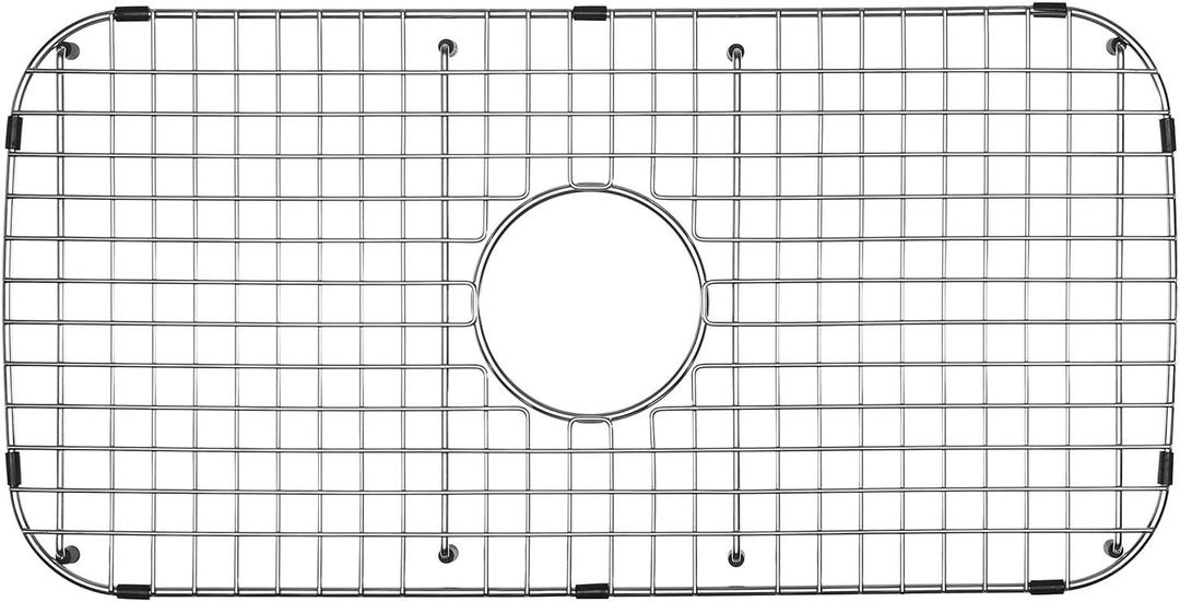 Serene Valley Sink Grid 26-13/16" x 13-3/8", Centered Drain with Corner Radius 3", NDG2613C