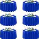 sancua Royal Blue Round Tablecloths 108 Inch, 6 Pack - Circle Fabric Cloth Table Cloths for Wedding Party Banquet Birthday, Washable Polyester Table Cover (Fit 30-72 Inch Tables)