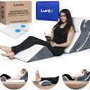 Lunix 4pcs Orthopedic Bed Wedge Pillow Set, Post Surgery Memory Foam for Back, Knee, Leg Pain Relief, Sitting Pillow for Sleeping, Acid Reflux, GERD, with Hot Cold Pack, HSA FSA Eligible, Navy Only One