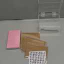 3 x 5 Inch Acrylic Index Card Holder Clear Flash Card Holder Recipe Card Box 150 Pcs Ruled Lined Index Cards 30 Pcs Kraft Dividers A to Z Stickers For Holds 400 A-Z Tabs Note Cards Business Cards