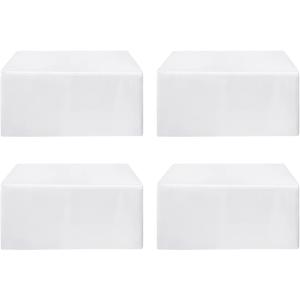 HolidayIdeas Fitted White Table Clothes - 72 x 30 Inch - 4 Pack Rectangle Table Covers for 6 Foot Tables, Polyester Fabric Tablecloths for Parties, Holiday Dinner, Wedding, Trade Show