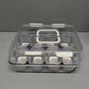 Snackle Box Container, Stainless Steel Divided Serving Tray with Lid and Handle, Large Snack Tray for Fruit Veggie Candy, 8-Compartment Snack Platter for Travel Party Beach Picnic