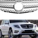 GLK Class Grill GLK Front Grille Bumper for Mercedes Benz X204 GLK350 GLK300 GLK280 2009 2010 2011 2012 Silver (2008-2012 w/o Emblem)