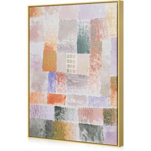 Akfado Floater Frame for 30x40 Canvas Paintings with 0.6-0.8" Deep, DIY Metal Canvas Floater Frames for Abstract Art Prints Family Wedding Portraits,Rustic Farmhouse Room Decor, No Glass & Back (Gold)