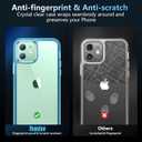 Temdan iPhone 12/12 Pro Case, [Not Yellowing] [Ultra Slim] Lightweight & Thin, Shockproof Protective, Screen & Camera Protection - Crystal Clear Blue