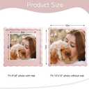 10x10 Picture Frame with Mat for 8x8, Wavy Edge Wooden Real Glass Photo Frame for Tabletop and Wall Hanging, Pink, 1 Pack