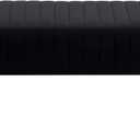 Furniliving 44 Inch Bedroom Bench, Upholstered Tufted Striped Fabric Ottoman Benches with X-Shaped Metal Legs for Living Room, Entryway Solid Wood Indoor Bench for Foyer (Black) (Large)