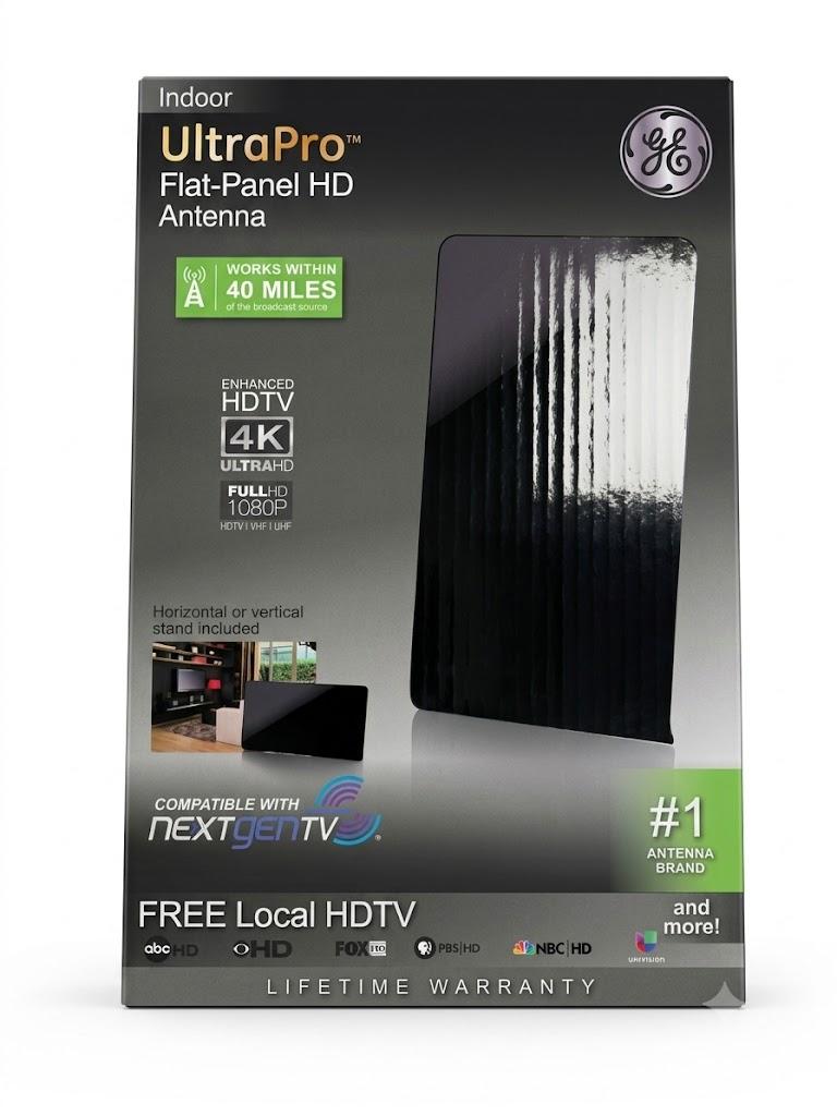 GE UltraPro Flat Panel HD Indoor Antenna Free Local HDTV 4K UltraHD Full 1080P H