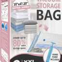 Cozy Essential Vacuum Storage Bags, 80% Compression Vacuum Seal Space Saver Plastic Packaging Bags for Clothes, Blankets, Pillow, Bedding, Comforters, Sealer Clothing Storage,6 XXL Jumbo