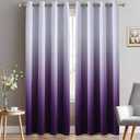 Yakamok Light Blocking Gradient Color Curtains Purple Ombre Blackout Curtains Room Darkening Thermal Insulated Grommet Window Drapes for Living Room/Bedroom (Purple, 2 Panels, 52x84 Inch)