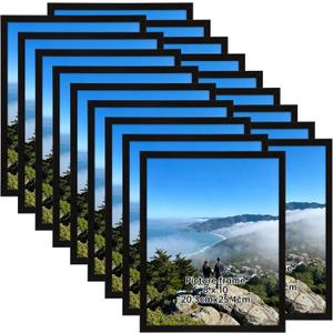 Giftgarden 8x10 Picture Frame Set of 18, Lightweight 8 by 10 Frames Bulk for Gallery Wall Photo Hanging and Tabletop Display, Black
