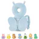 JunNeng Baby Head Protector Backpack, Toddler Fall Head Protection Cushion, Blue Butterfly