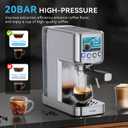 XIXUBX Espresso Machine 20 Bar with Milk Frother, Stainless Steel Coffee Maker with 42 oz Removable Water Tank for Cappuccino, Latte&Cold Brew, Home&Office, Silver