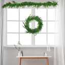 Jutom 2 Pcs 6 ft Christmas Norfolk Pine Garland Artificial Greenery Cedar Garlands with Pine Cones Winter Christmas Decorations for Mantle Seasonal Indoor Home Holiday Fireplace Decor