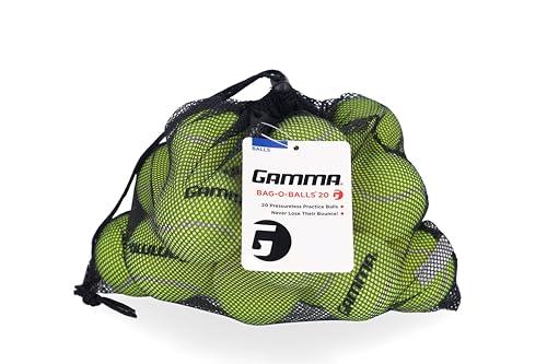 GAMMA Sports Pressureless Tennis-Balls with Mesh Tennis-Ball Bag 19 Pack