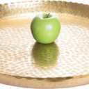 Red Co. 20 Large Round Decorative Antique Gold-Tone Aluminum Display and Serving Centerpiece Tray