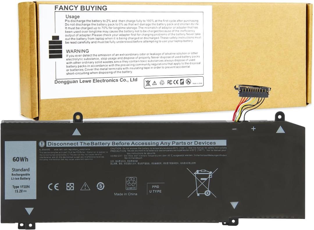 1F22N Laptop Battery for Dell Alienware M15 R1 M17 R1, G5 15 5590 5590-D2783W 5590-D2743B D2842W D2843W D2865B G7 15 7590 7790 D2785B ALW15M-D1523S,JJPFK 0JJPFK 06YV0V 08622M HYWXJ 0HYWXJ XRGXX 01F22N