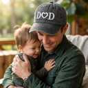 MOM DAD Embroidered Baseball hat for Men Women Gifts (Gray)