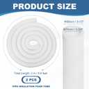 PATIKIL Pipe Insulation Foam Tube, 2 Pack Heat Preservation Foam Pipe Outdoor Wrap Pipe Covers 2-3/4" (70mm) ID x 3-1/2" (90mm) OD x 6.6 ft for Handle Grip HVAC Units, White