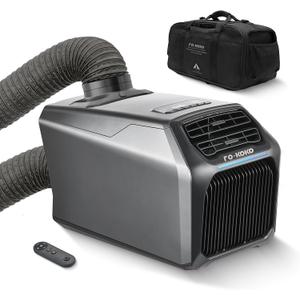 Dual Hose 6800 BTU Portable Camping Air Conditioner & Heating, 5-in-1 Quiet Small AC Unit with 550W, Windowless AC for Tent, RV, Van, Car, Garage, Indoor & Outdoor Use(Silver)